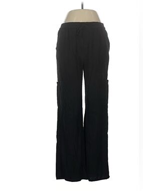 Love Tree Linen Black Wide-Leg Cargo Pockets